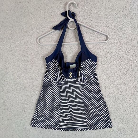 PANACHE WOMENS TANKINI BLUE AND WHITE WITH STRIPES SIZE XS - Picture 2 of 11